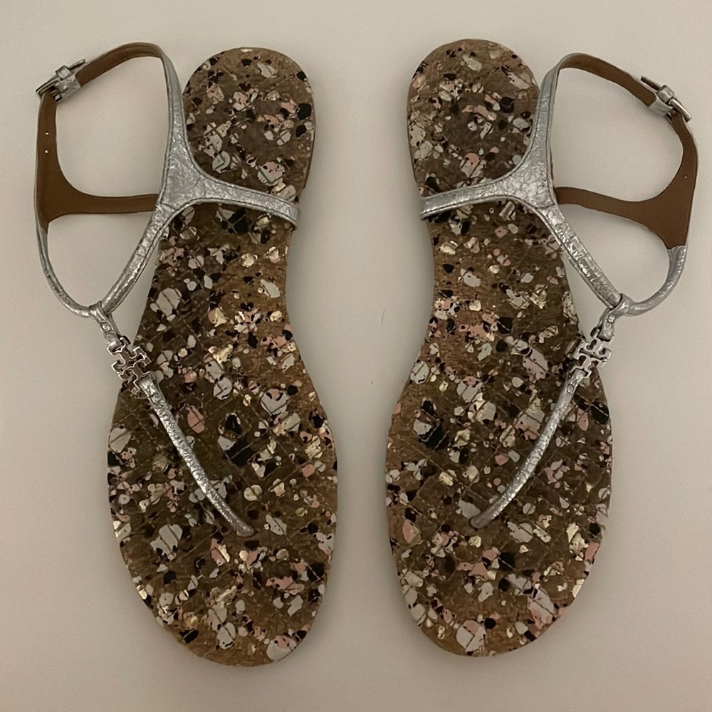 Tory Burch T Strap Flat Sandals - Size 9